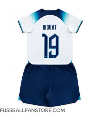 England Mason Mount #19 Replik Heimtrikot Kinder WM 2022 Kurzarm (+ Kurze Hosen)